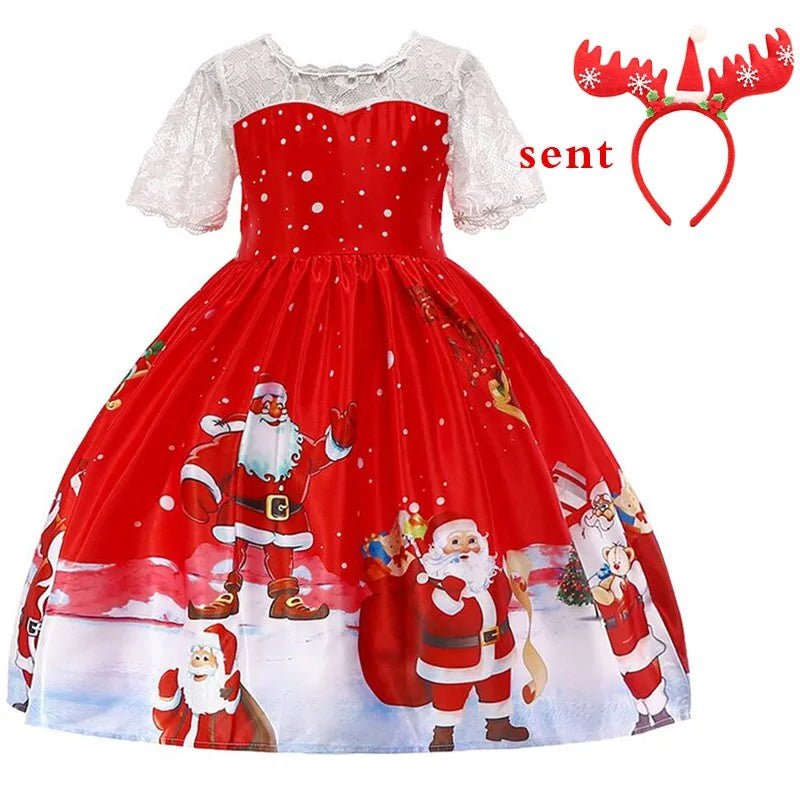 Girls Princess Christmas Dress Formal Wear